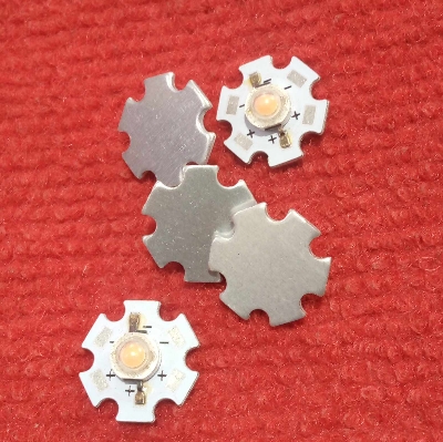 Picture of 5Pcs- 20mm White PCB WARM WHITE 3 Watt 3.7V Ultra Bright Warm White Color 3W LED SMD Chip 3V 3.7V Metal Plate 20mm Aluminum Heat Sink Base PCB Light Bulbs