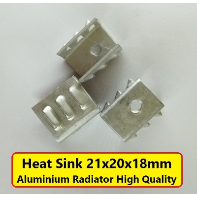 Picture of 5Pcs- Aluminum Heat Sink 21x20x18mm Voltage Regulator Heatsinks Heat Diffuse Cooling Silver Tone For TO220 TO-220 IC MOSFET Transistors Voltage Regulators
