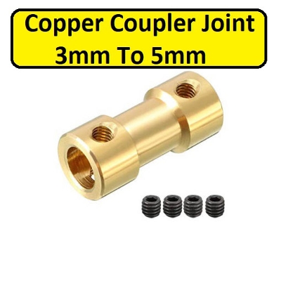 Picture of 5-3.17mm COPPER Coupler Joint 5mm To 3.17mm Universal Motor Shaft Joint Coupling Coper Connector Adapters For Boat Toy Car DC Motor Joint DIY Tools Sets