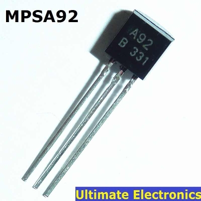 Picture of 10Pcs- A92 PNP Transistor MPSA92 MPS-A92 PNP Transistor 300V 0.5A Transistor TO-92 Package 3Pin Leads PNP Silicon Bipolar Junction Transistor BJT