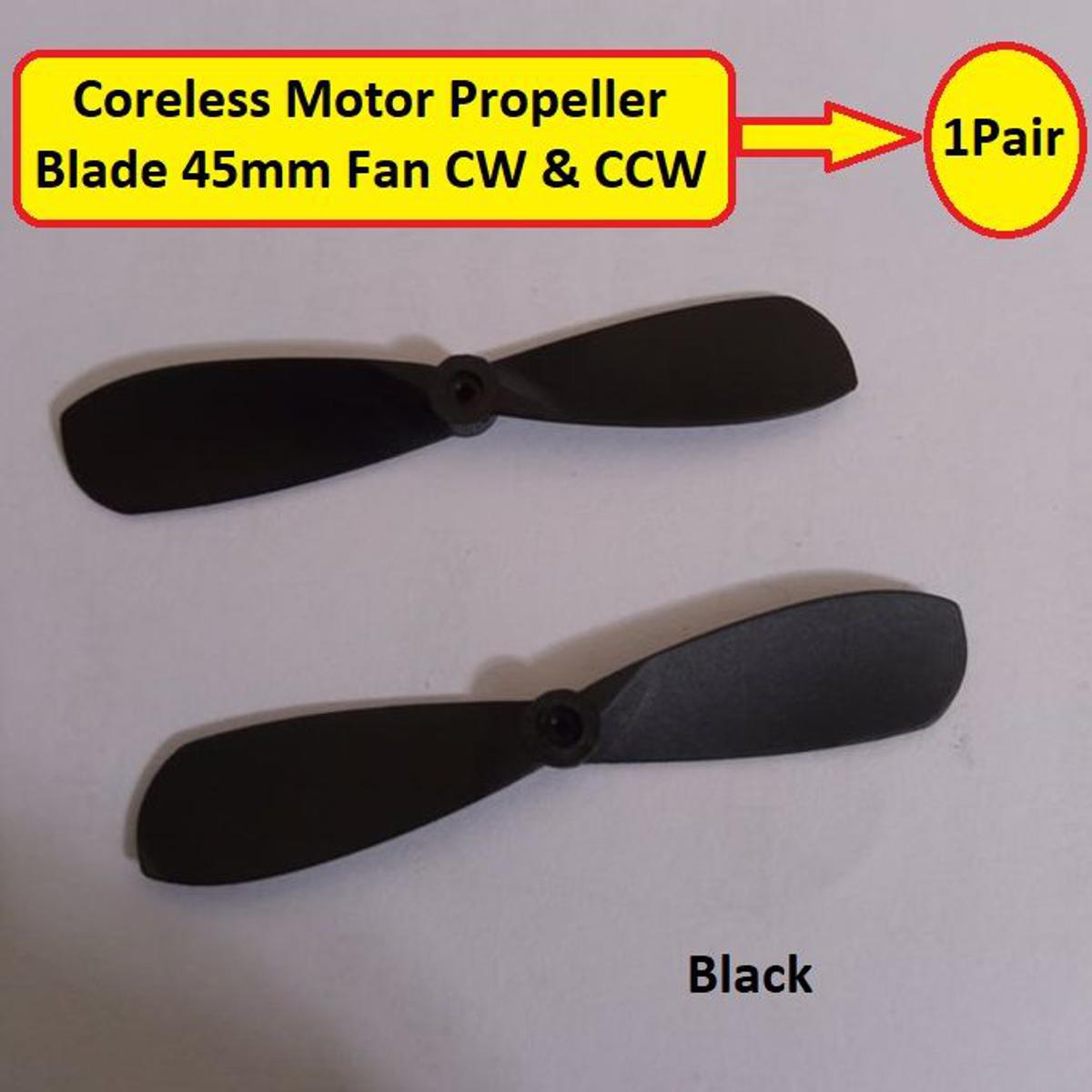 Picture of 1Pair- 45mm BLACK Color Mini Fans Motor Pakha 45mm 1.7" Inch Mini Fan 0.8mm Shaft For 610 612 613 614 615 716 720 Motor