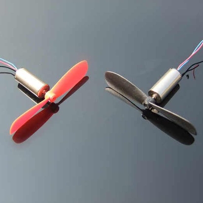 Picture of 2Pcs 720 Mini Motor & 2Pcs 55mm RED BLACK Mini Fans Motor Size 7x20 1mm Shaft With 55mm 2.2″ Inch Mini Fans Pakha 1Pair 720 Motors With 1Pair Mini Fans