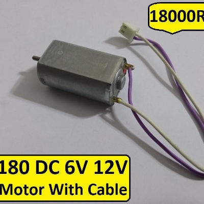 Picture of CABLES With 180 Motor DC 6V 12V Motor High Torque 18000RPM 180 DC Motors With Cable For Boat Mini Fans Mini Drill Making Purpose