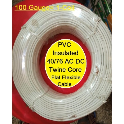 Picture of DOUBLE Insulation 1-Coil 40/76 Electrical Cables COPPER CONDUCTOR PVC Insulated 40/76 AC DC Twine Core Flat Flexible Cables For Electrical Power Supply Solar Line Systems