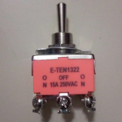 Picture of 6Pin Latching ON-OFF-ON TOGGLE Switch 3 Terminal 15mm Long Head AC 250V 15A 3 Pin 3 Positions SPDT ON-OFF-ON Miniature Toggle Momentary Switch With 15mm Handle