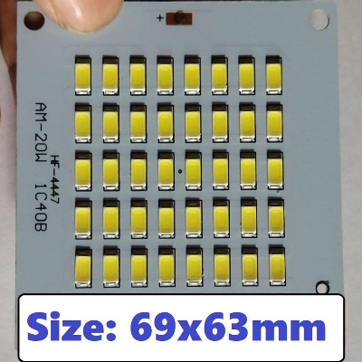 Picture of 4447 WHITE Color 3.7V 20W LED Light Bulbs 69x63mm 40Pcs SMD LED White 20Watt LED Light SMD Board 3.7V SMD LED Light Plate SMD LED Light 20W For 3.7V 18650 Battery