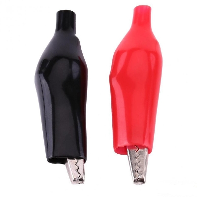 Picture of 3Pair- 29mm Electronic Spices Metal 29mm Clip RED & BLACK Silicon Electric Covered Test Lead Clamp Soft Protective Insulated Boots Cables Connectors