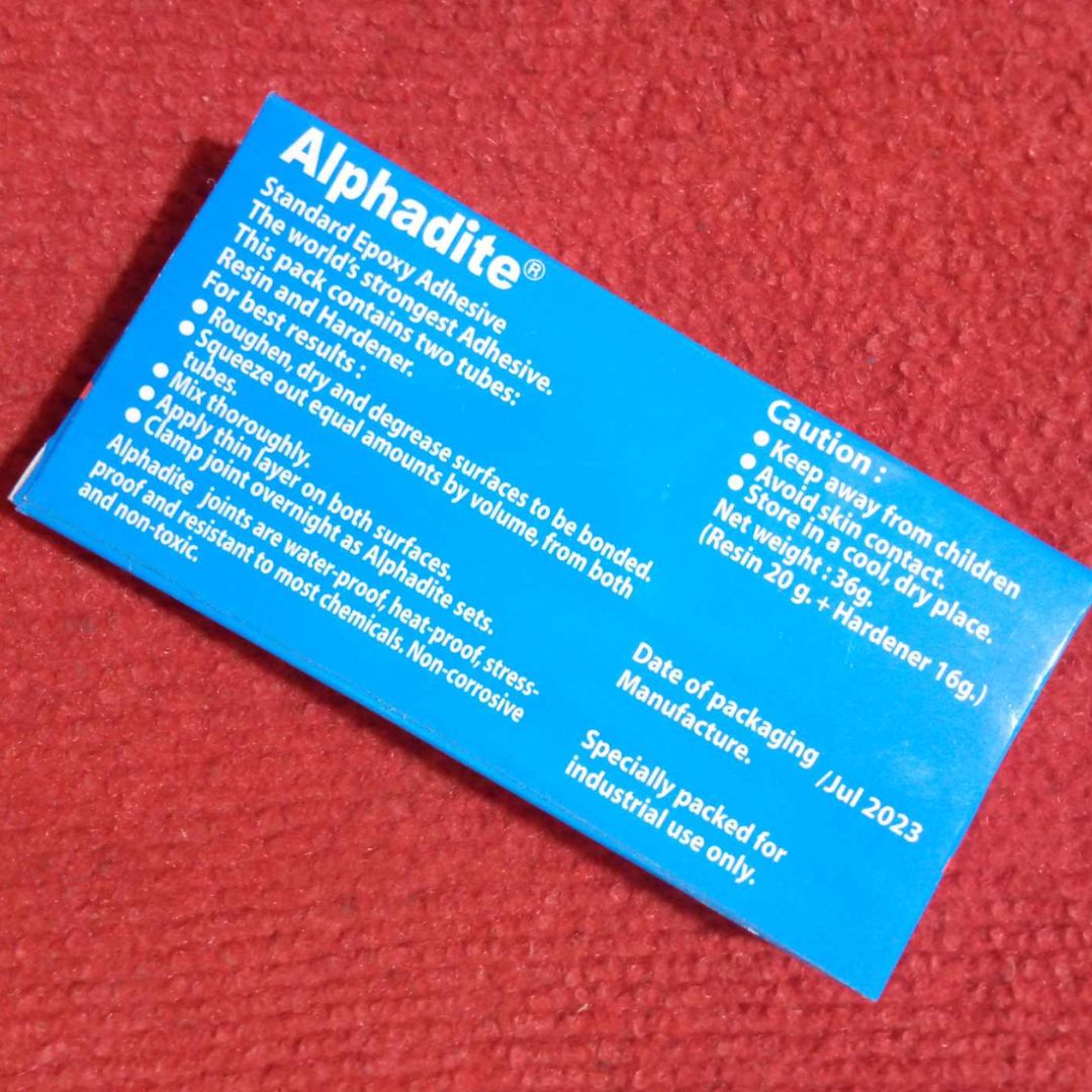 Picture of ORGINAL INDIAN 36gm ALPHADITE Epoxy Standard Epoxy Adhesive 36gm ALPHADITE Glue Cement Araldite Gum Use For Plastic Rubber Ceramic Wood Glass