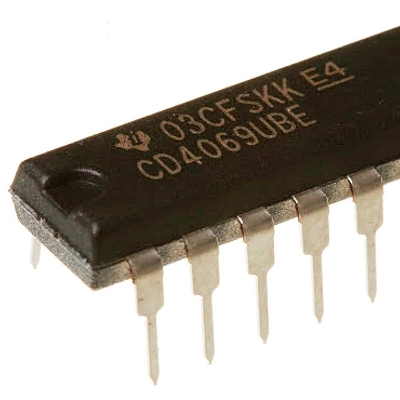 Picture of 2Pcs- CD4069 IC CD4069BE CD-4069 4069 DIP-14 Pin Leads Package Inverter IC Breadboard Friendly IC Chip