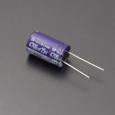 Picture of 4700uF 25V Capacitor RADIAL Electrolytic Capacitor 4700uF Capacitor 25V Radial Polarized Aluminum Electrolytic Capacitors 2 Pin Leads Connections Leg