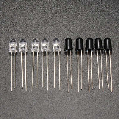 Picture of 5Pair- 5mm IR Receiver And Transmitter LED Sensor 5mm 940nm IR LED Light Infrared Transmitter Receiver IR LED Sensor IR Light Bulb 5mm IR LED Light For Remote