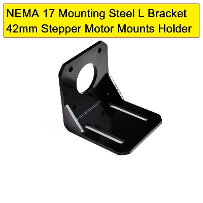 Picture of 42mm NEMA 17 Stepper Motor Bracket For 3D Printers Geared Stepper Motor Bracket NEMA 17 17HS4401 Mount Alloy Steel Mounting Bracket 42mm Alloy Steel L Bracket Stepper Motor Holder