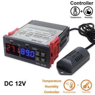 Picture of STC3028 Controller Sensor STC3028 Sensor Dual Digital Display AC 220V 10A Adjustable Temperature Humidity Thermometer Hygrometer Thermostat Controller For Egg Incubator Tools Sets