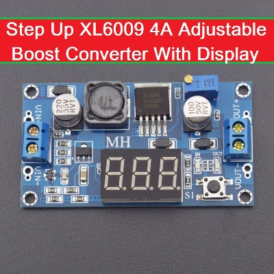 Picture of DISPLAY With 4A XL6009 Boost Converter XL6009 DC To DC XL6009 Step Up Boost Converter Module With Display XL6009 4.5-32V To 5-35V 4A Power Supply Voltage Regulator Adapters