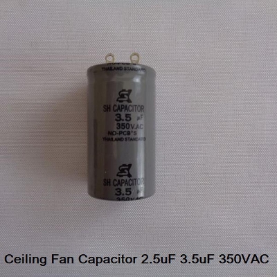 Picture of 3.5uF GREY COLOR Ceiling Fan Capacitor Industrial Electric Fan Capacitor 2.5uF 3.5uF 50Hz 60Hz 350VAC Capacitor For Ceiling Fan Capacitor 2 Pin Leads