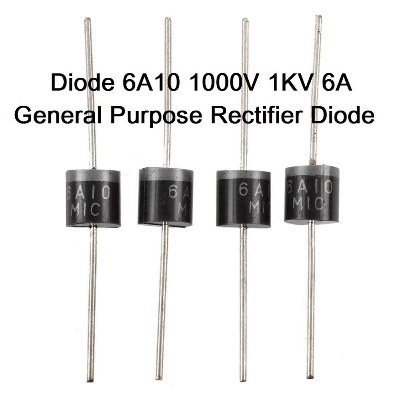 Picture of 5Pcs- 6A10 Diode 6A10 1000V 6A General Purpose Rectifier Diode 6A 6A10 1KV Silicon Junction Diode 2 Pin Leads
