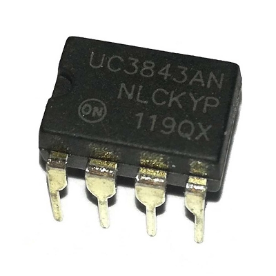 Picture of 2Pcs- UC3843 IC 3843 UC3843B UC3843BN UC3843AN PWM Switching Power Converter 8 Pin Leads DIP-8 Dual In Line Package Chip IC