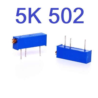 Picture of 3006 MULTITURN 502 5K Ohm Potentiometer 5K 750mW 3 Pin Leads 19mm Side Linear Shape Trimming 502 Potentiometer VR Pot Variable Resistors 5K Potentiometer 502 Trimpot Trimmer