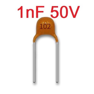 Picture of 10Pcs- 102 Multilayer MLCC 50V 1nF Ceramic Capacitor 102 Ceramic Capacitor 50V Monolithic 1nF Ceramic Chip Capacitor 5.08mm Pitch MLCC Non-Polarized 2 Pin Leads