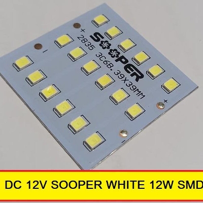 Picture of SOOPER-12W WHITE Color 12V 12Watt LED Light Bulbs 39x39mm 18Pcs SMD LED White 12W LED Light SMD Board 12V SMD LED Light Plate SMD LED Light 12W For LED Bulbs Solar Light