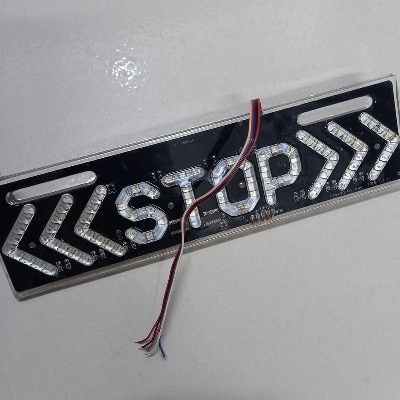 Picture of STOP Text RGB LED Light RGB Party LED 12V Multicolor Auto Changing RGB Color 12V LED Light Stop LED 100x47.5mm For Indoor Outdoor Home Office Restaurants Hotel