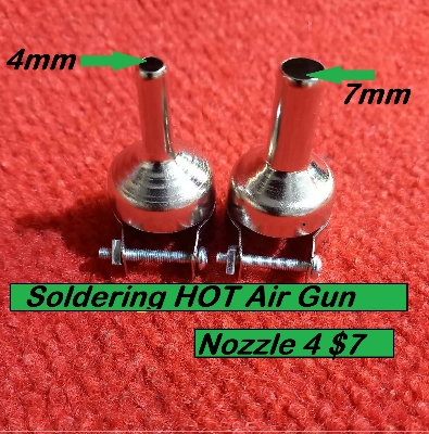 Picture of 2Pcs- Hot Gun Nozel 4mm 7mm 2Pcs Set Round Hot Gun Machine Nozzles Straight Heat Nozzles Hot Gun Machine Nozel Air Machine Hot Gun Nozel Welding Tools Sets