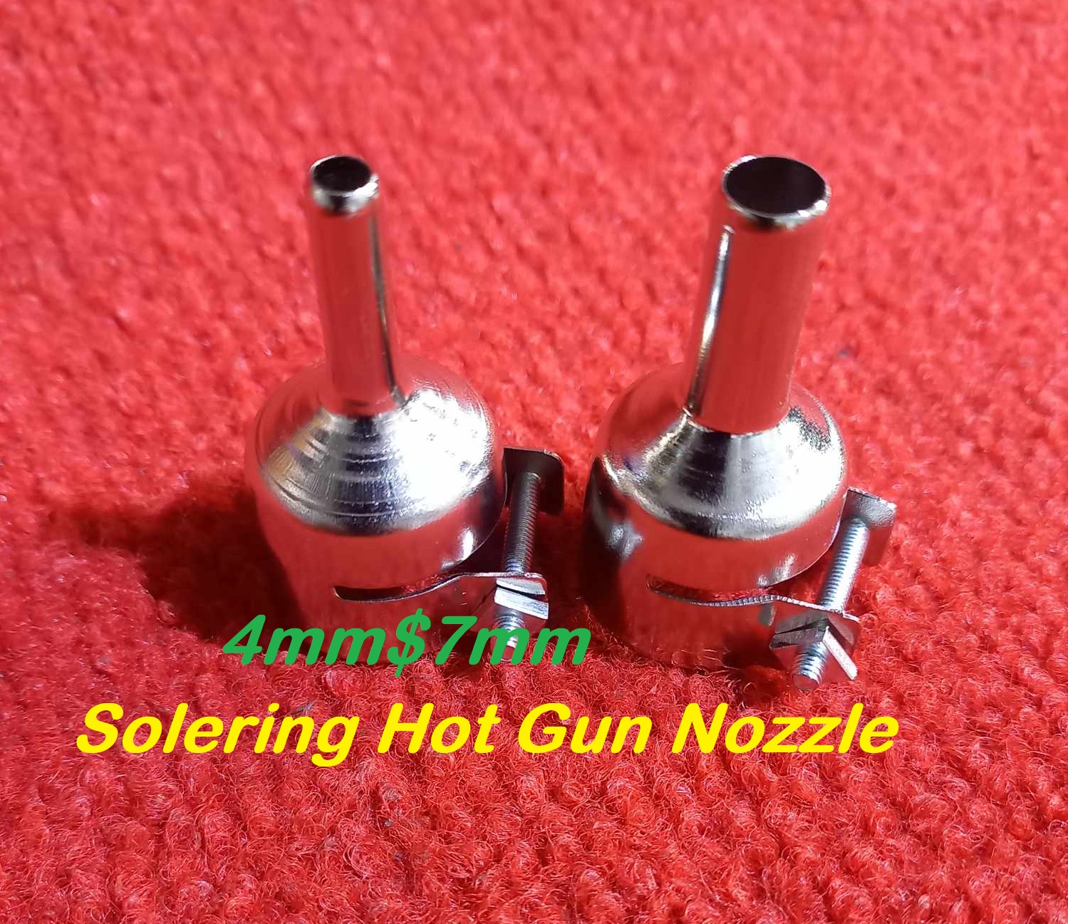 Picture of 2Pcs- Hot Gun Nozel 4mm 7mm 2Pcs Set Round Hot Gun Machine Nozzles Straight Heat Nozzles Hot Gun Machine Nozel Air Machine Hot Gun Nozel Welding Tools Sets