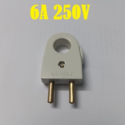 Picture of HOLE With Electrical Power Plug AC 250V 6A 2 Pin European Standard EU Male Plug Power Adapters Power Connector Cable Cord Male Plug Socket Plug Adapters Detachable Plug