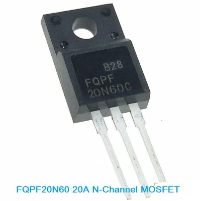 Picture of FCPF20N60 IC FQPF20N60C FQPF20N60 20N60 IC TO-220F 20A 600V Transistor Silicon N-Channel Power MOSFET Transistor 3 Pin Leads
