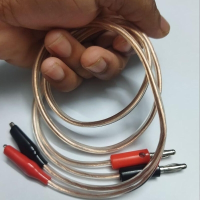 Picture of 1Pair- Transparent Banana To Alligator Clips Cables Electrical Multimeter Probe Alligator Testing Cord Lead Clip To 4mm Banana Plug Dual Tester Probe Cables