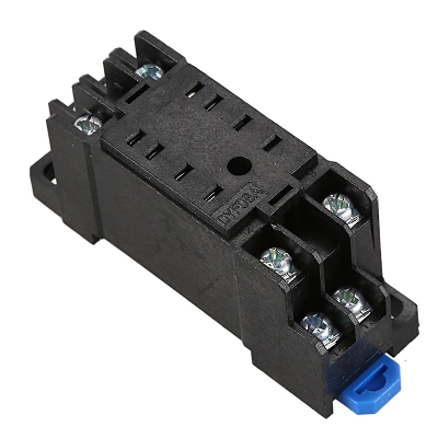 Picture of FAT 8 PIN Industrial 2-M4X10 10A 250VAC FAT Pin 8 Pin Glass Power Relay Base Terminals Mount Socket Electromagnetic Relay Switches PYF08A DPDT 2NO 2NC 