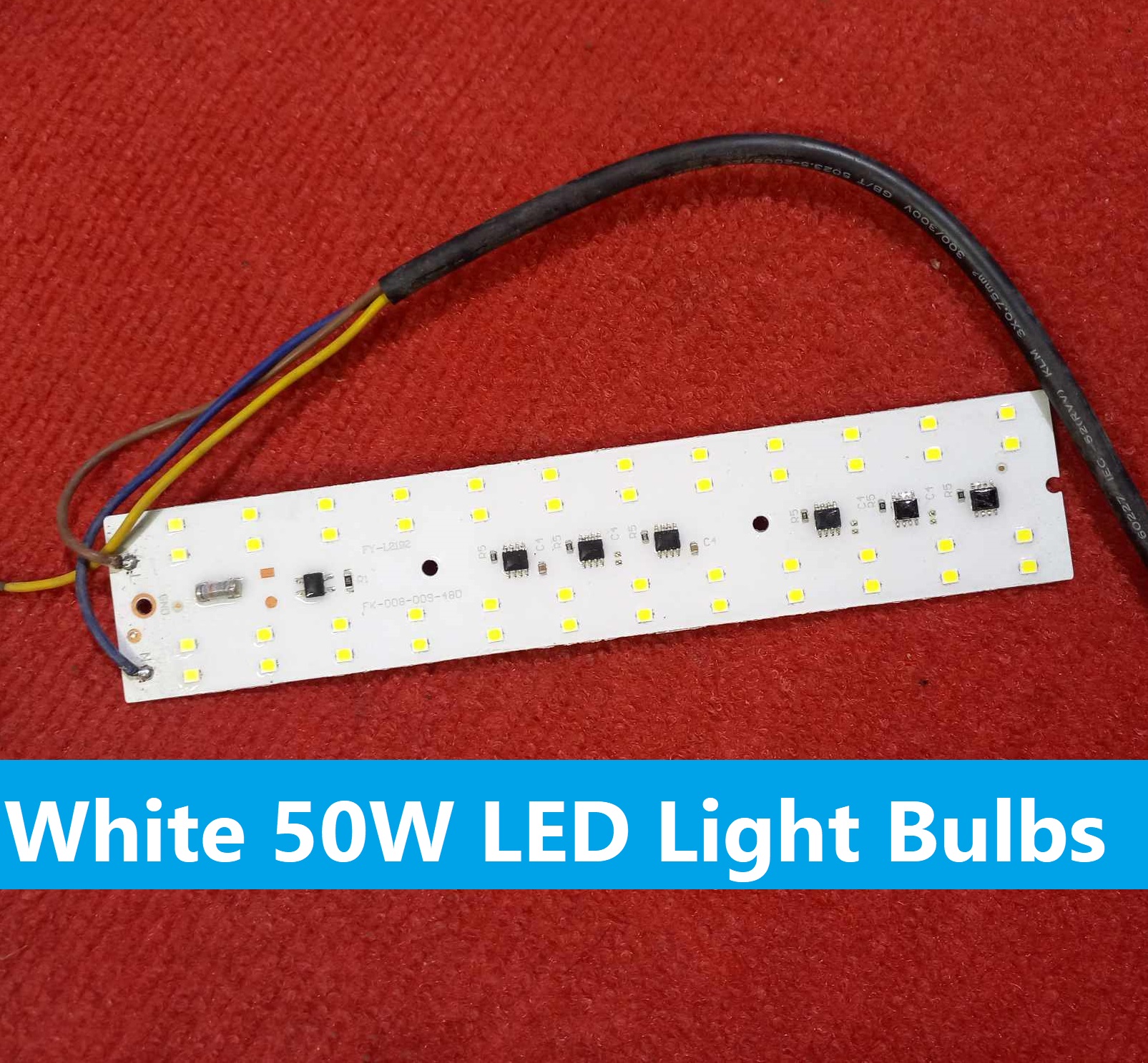 Picture of LED Light Bulbs 50W DIRECT AC 220V WHITE Color 220V 50Watt LED Light Bulbs 220V SMD LED Light Plate SMD LED Light 50W 198x34mm 48Pcs White LED With Cables