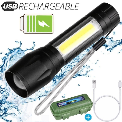 Picture of ZOOM LED Light With 3 MODES GP009 Light COB Light Rechargeable Torchlight Flashlight COB LED Light Portable Torch Light Mini GP009 Light GP009 USB Rechargeable Flash Light