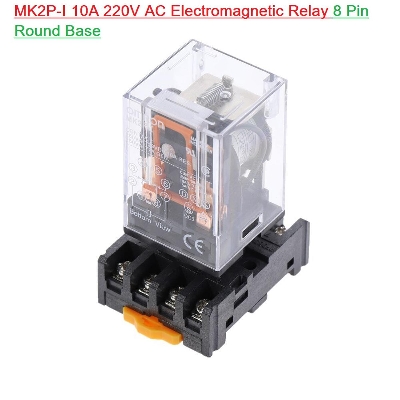 Picture of MK2P-I 10A RELAY With BASE MK2P-I 10A 220V AC Electromagnetic Relay With 8 Pin Base Terminal Coil Voltage AC 220V 2 Pole Relay Switches 8 Pin 220V Relay
