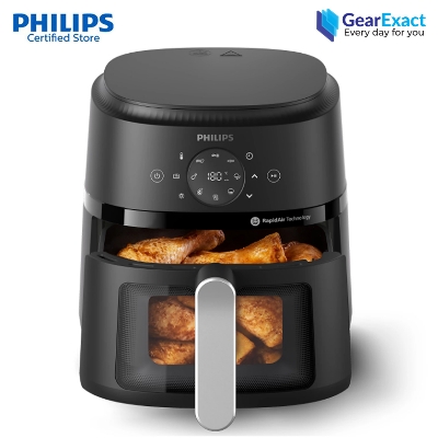 Picture of PHILIPS Air Fryer NA221 with touch panel, 1700W, 4.2 Liter, with Rapid Air Technology ,Cooking window, Extra Large (Black) (Best price)