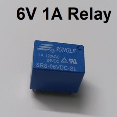 Picture of 1A RELAY Mini 1A 6V Relay 6V Relay Switch DC 6V Relay 5 Pin 1A DC Coil SPDT Auto Universal Relay SRS-06VDC-SL PCB Mount Power Relay 6V Relay Switch