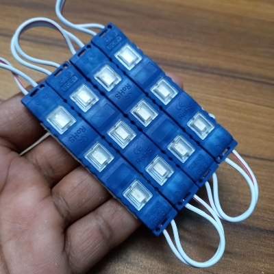 Picture of 4Pcs- BLUE Color DC 12V COB Blue LED Light COB LED Light 12V COB LED Chip 3W LED Light With Cables COB Light Bulbs For Decoration Office DIY LED Light