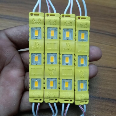 Picture of 4Pcs- YELLOW Color DC 12V COB Yellow LED Light COB LED Light 12V COB LED Chip 3W LED Light With Cables COB Light Bulbs For Decoration Office DIY LED Light