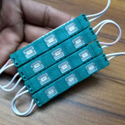 Picture of 4Pcs- GREEN  Color DC 12V COB Green LED Light COB LED Light 12V COB LED Chip 3W LED Light With Cables COB Light Bulbs For Decoration Office DIY LED Light