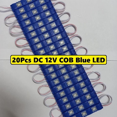 Picture of 20Pcs- BLUE Color DC 12V COB Blue LED Light COB LED Light 12V COB LED Chip 3W LED Light With Cables COB Light Bulbs For Decoration Office DIY LED Light - Multi Plug