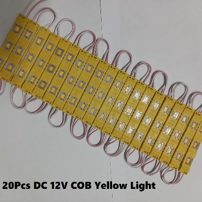 Picture of 20Pcs- YELLOW Color DC 12V COB Yellow LED Light COB LED Light 12V COB LED Chip 3W LED Light With Cables COB Light Bulbs For Decoration Office DIY LED Light