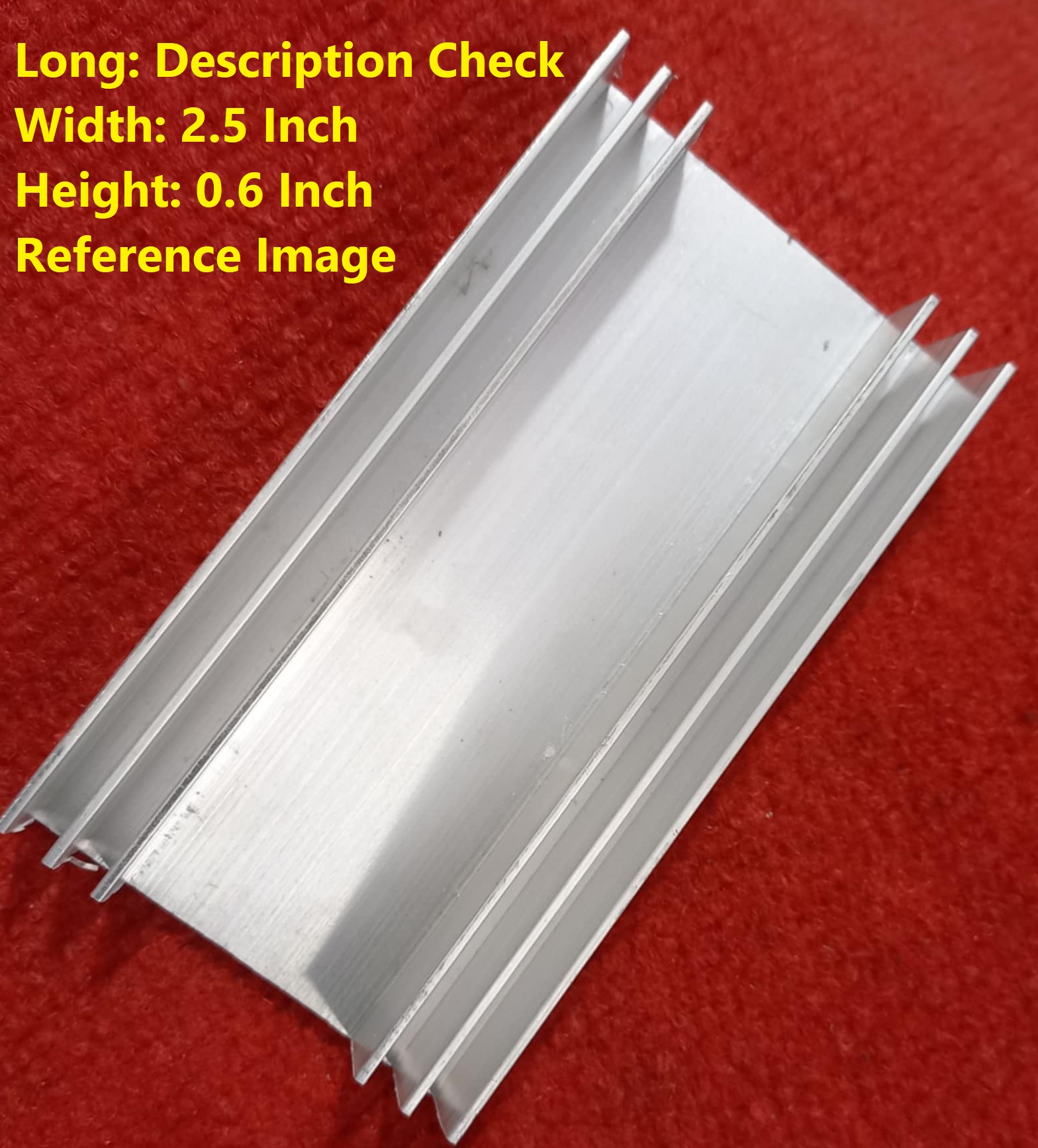 Picture of Long 8 Inch Aluminum Heatsink Width 2.5 Inch Aluminium Heatsink Cooling Radiator 8×2.5×0.75 Inch Aluminium Heat Sink Tools Sets Silver Tone Aluminum Heat Sink For Inverter Transistor IC 8 Inch Heatsink
