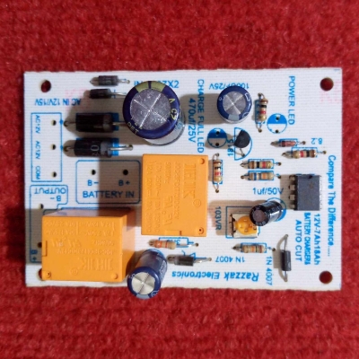 Picture of INDIAN PCB DOUBLE Relay Auto Cut Circuit 12V Double Relay 12V Auto Cut Charging Circuit Install With Adjustable VR Pot Switch Battery Charging Protection