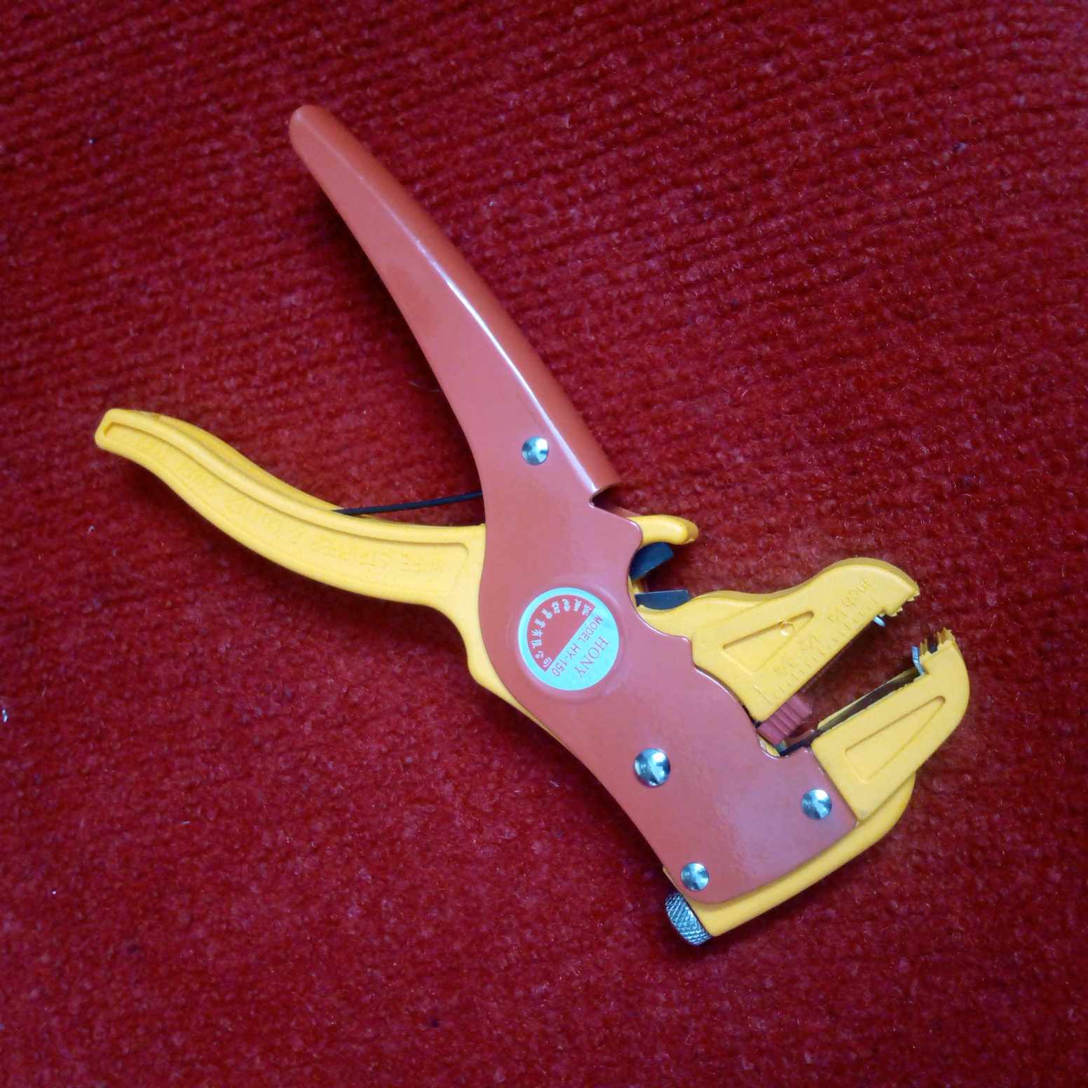 Picture of HY-150 Professional Wire Cables Stripper Cutter Pliers 2 In 1 Insulation Cutter Plier Self Adjusting Hand Crimping Plier Cutting Tools Stripping Clamp Nipper Tools