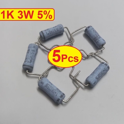 Picture of 5Pcs- 3W 56 Ohm Resistor Metal Oxide Film Resistor 56 Ohm Flameproof Power Resistor 3W 56 Ohm Resistor Metal Oxide Resistors 5% Tolerance 2Pin Leads Passive Components