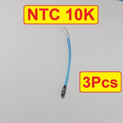 Picture of 3Pcs- BLUE CABLES With 10K NTC Thermistor Temperature Sensor Black Epoxy Bead 55mm 103 Without Connector NTC 10K 103 NTC Temperature