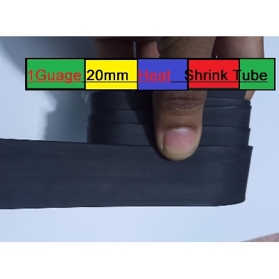 Picture of 3 Feet- 20mm Heat Shrink Tube 20mm Black Heatshrink Tubing Shrinkable Wrap Wire Cable Sleeve Set Heat Shrink Φ 20mm Wire DIY Cables Connector Repair