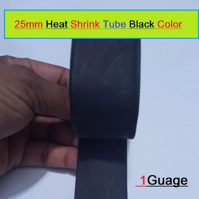 Picture of 3 Feet- 25mm Heat Shrink Tube 25mm Black Heatshrink Tubing Shrinkable Wrap Wire Cable Sleeve Set Heat Shrink Φ25mm Wire DIY Cables Connector Repair