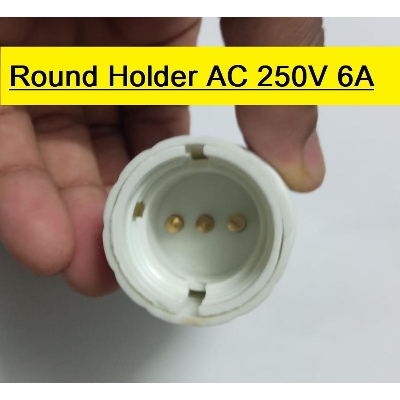 Picture of 2 In 1 B-22 Pin Type With E27 Patch Type Holder Electric ROUND Holder AC 250V 6A Brass Contact 2 In 1 Holder Retro Light Bulb Adapter Pendant Holder