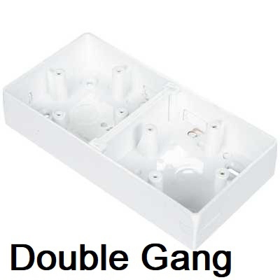 Picture of DOUBLE GANG Molded PVC Box PVC Back Box For Double Gang Switch Gang Socket 172x85x33mm Faceplate Wall Mount Switches Socket White PVC Deep Box